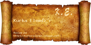 Kurka Elemér névjegykártya